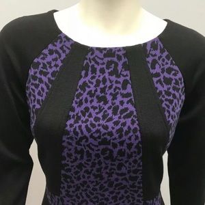 NWOT David Meister purple/black animal print dress